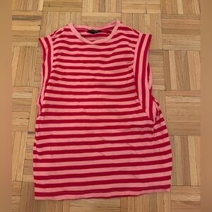 Striped Sleeveless Tank Top in Pink & Red